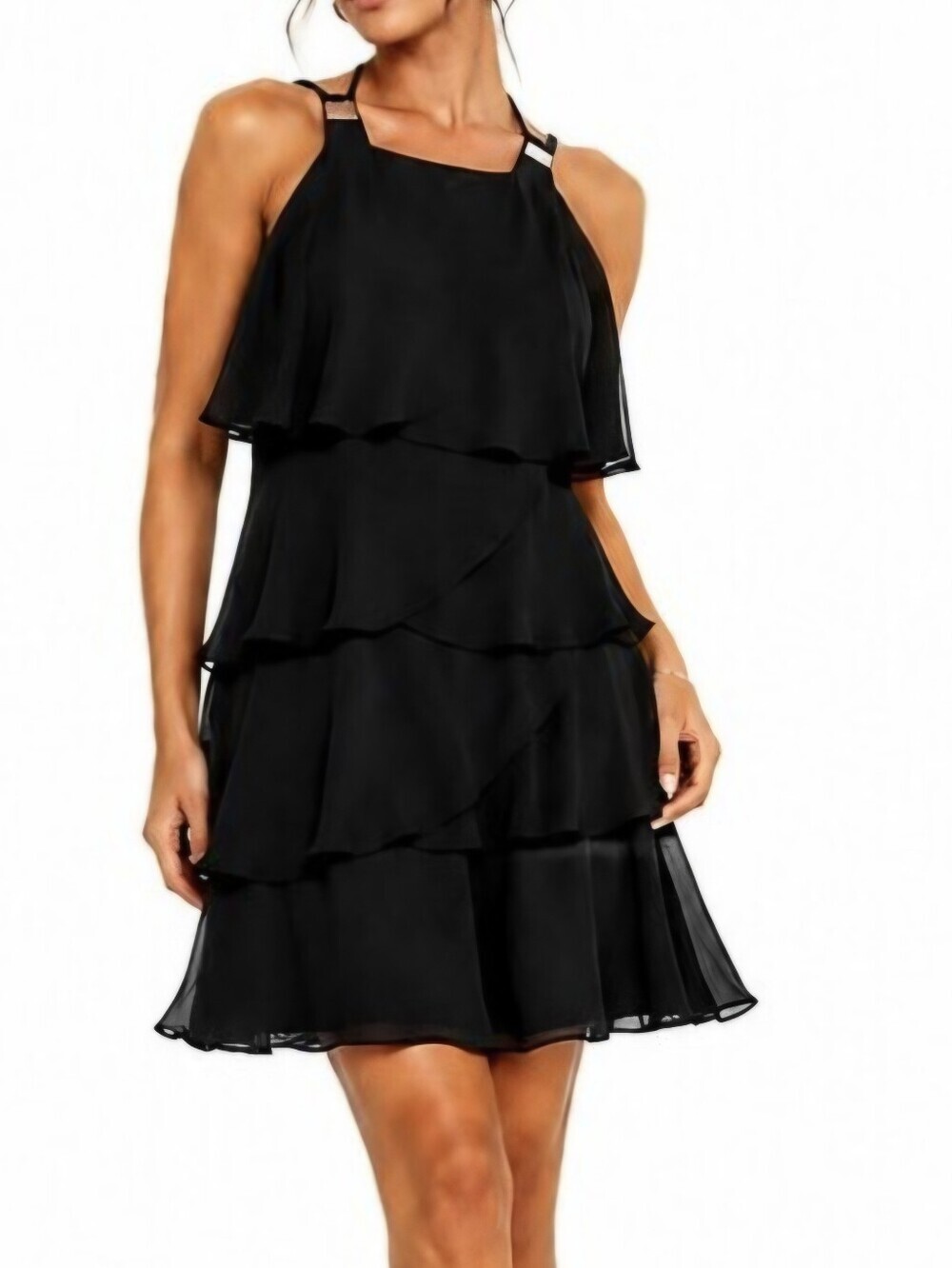 ORIGINAL TESSA Tiered Halter Midi Dress. EUC.